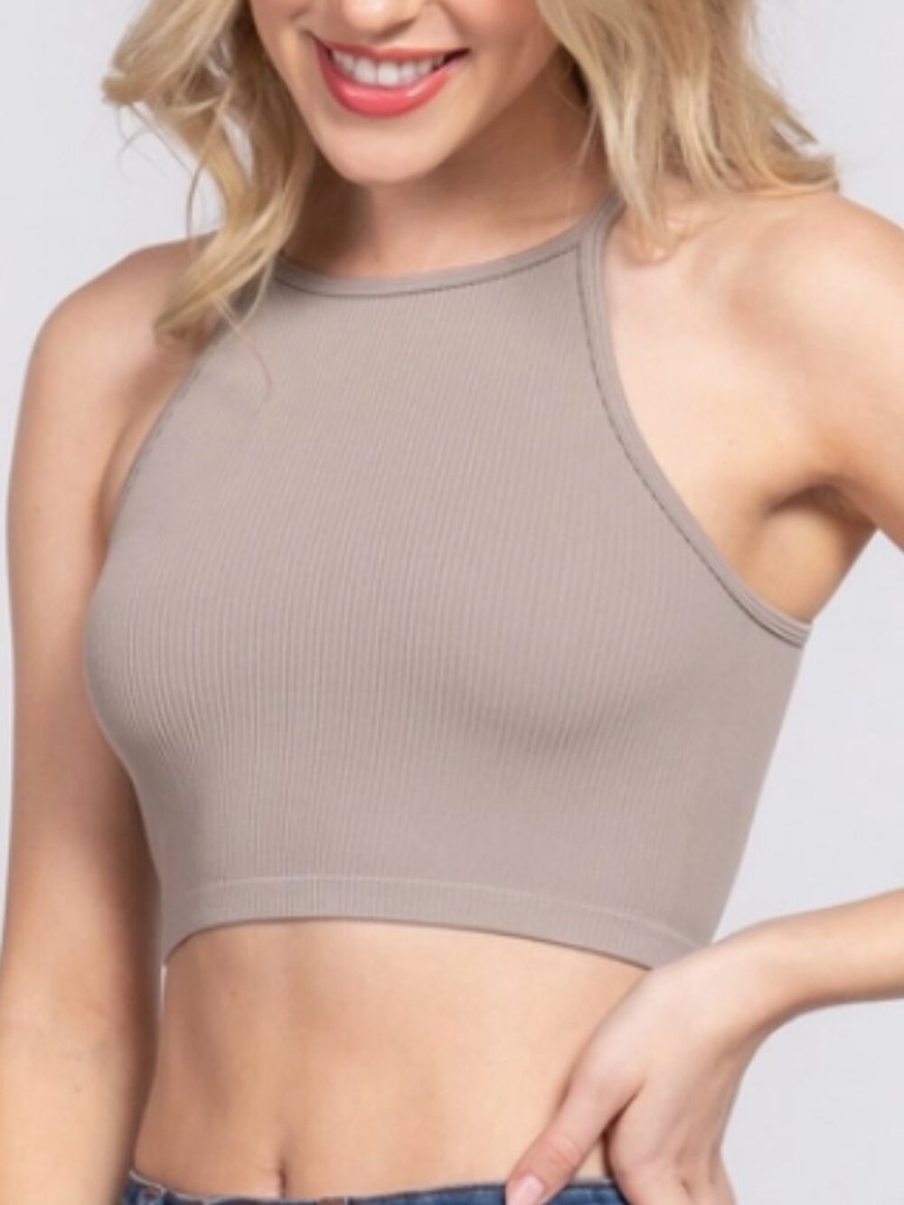 Gray Ribbed Cami
